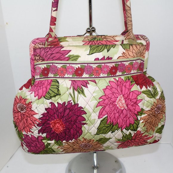 Vera Bradley Hello Dahalia Red Pink Green Flowers - Picture 8 of 8